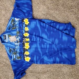 Hawaiian Button-Up, Pacific & Co. Large, Blue